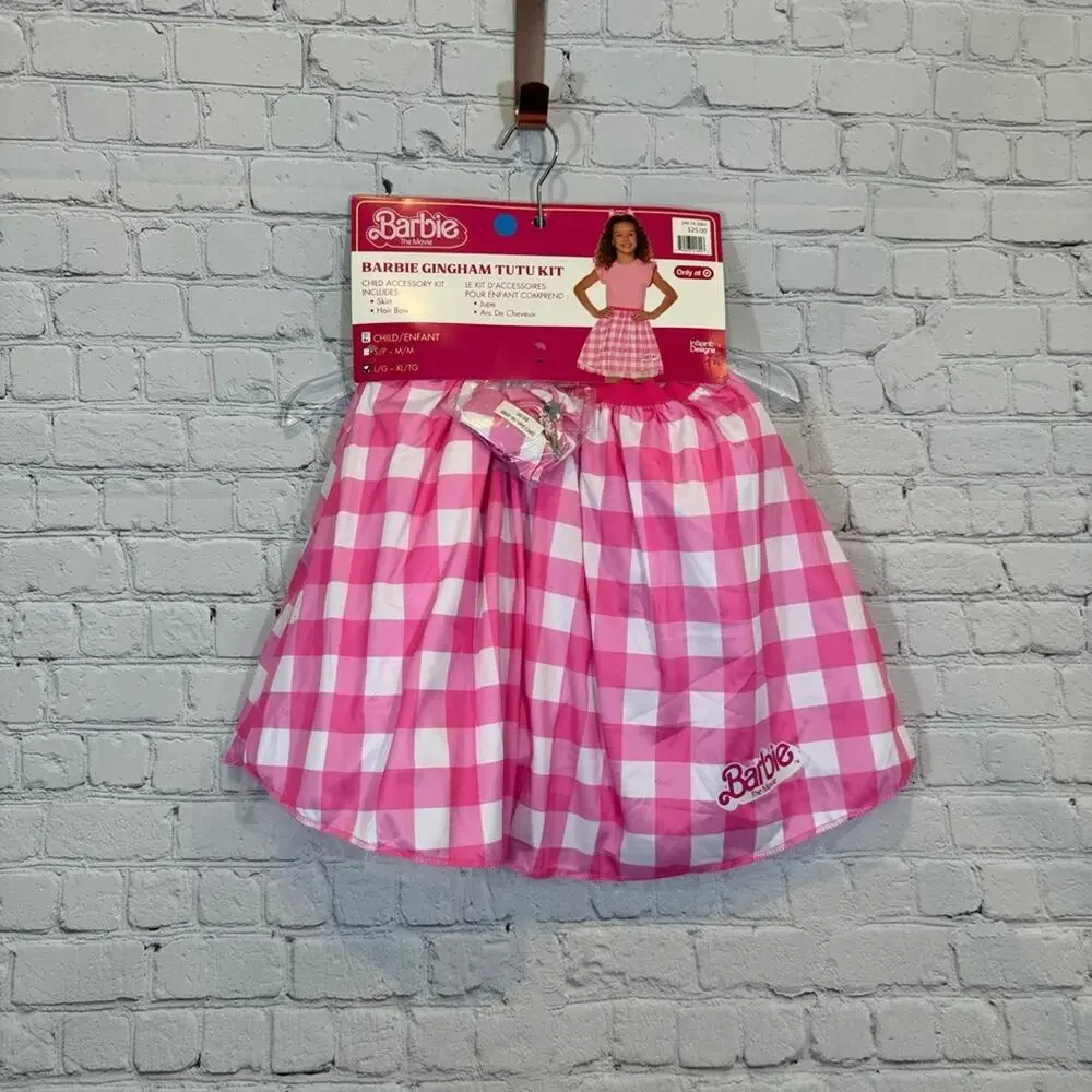 Barbie Gingham Tutu Girl’s Costume Skirt with Bow